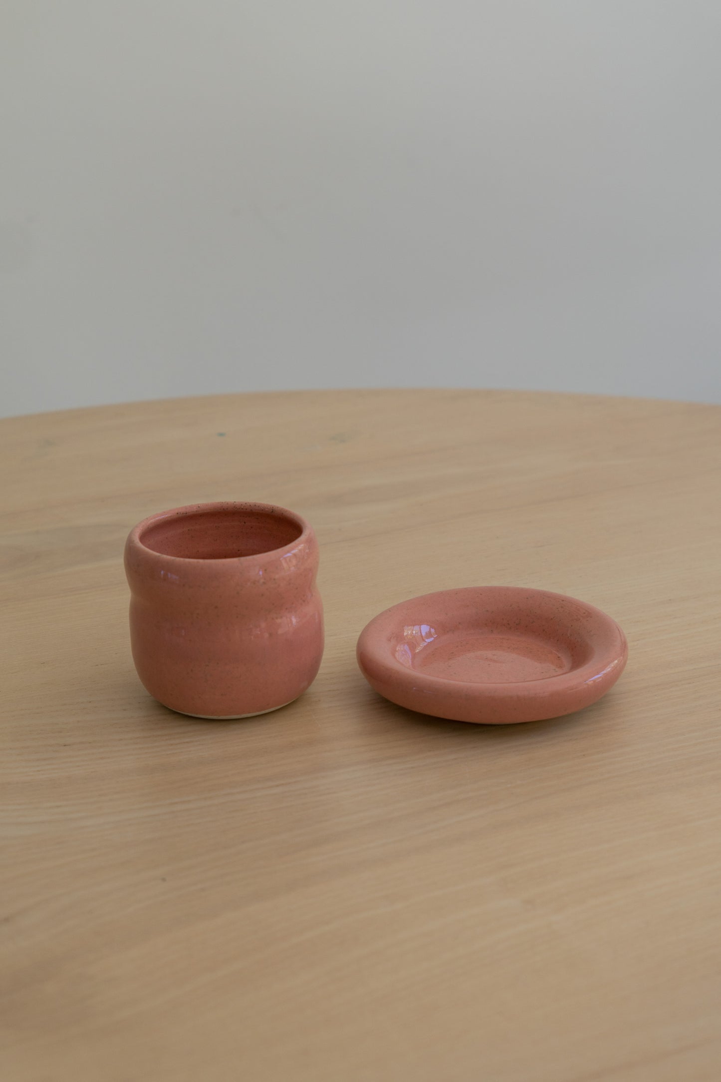 Bubble Cup & Plate Set - Pink